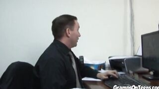 Dick hungry teens riding grandpa like a cowgirl