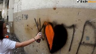 Painted graffiti and get banged! right there