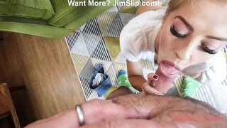 Amelia drops down on her knees