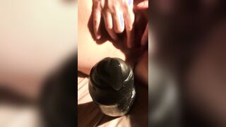 she lubricates herself before getting dildoed
