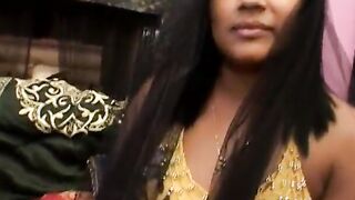 punjab chick Rupa sucks a white pole into her yellow beaded top
