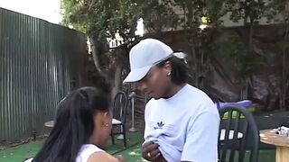 18 Year Old blows and fucks big cock and then gets facial jizz