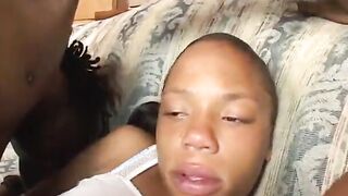 18 Year Old blows and fucks big cock and then gets facial jizz