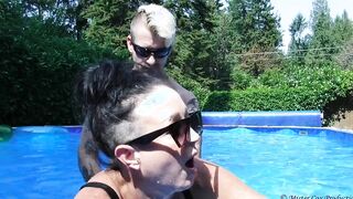 Underwater pov Fucking milf Vivian Cox inside the Pool MrxMrsCox