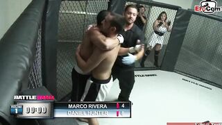 Slender inked blonde with tiny hooters fucks into a boxingring