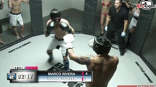 Slender inked blonde with tiny hooters fucks into a boxingring