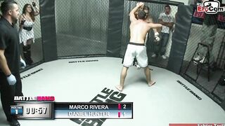 Slender inked blonde with tiny hooters fucks into a boxingring