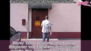 German amateur FFM 3some into brothel with petite bitches