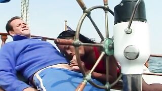 Nice black hoe pounded outside with long cock