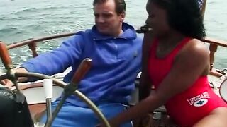 Nice black hoe pounded outside with long cock