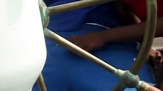Nice black hoe pounded outside with long cock