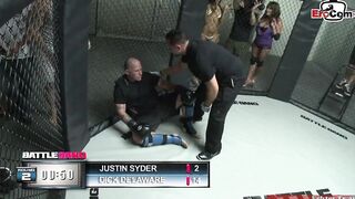 Slender turkish dark hair 18 year old fucks inside a boxing ring