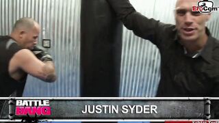 Slender turkish dark hair 18 year old fucks inside a boxing ring