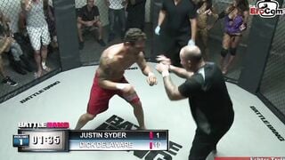 Slender turkish dark hair 18 year old fucks inside a boxing ring