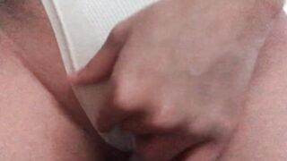 I was trying on panties and I ended up masturbating