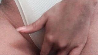 I was trying on panties and I ended up masturbating