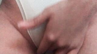 I was trying on panties and I ended up masturbating