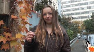 Young dark hair teenie Charlotte having a rough double penetration