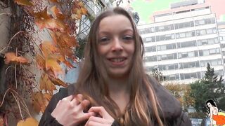 Young dark hair teenie Charlotte having a rough double penetration
